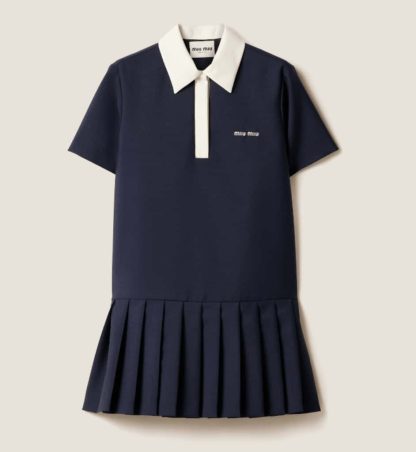 Replica Miu Miu Kid mohair mini-dress Navy 2025 #6030