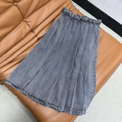 Replica Miu Miu chambray pleated skirt 2025 #6033 - Image 6