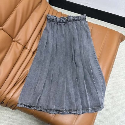 Replica Miu Miu chambray pleated skirt 2025 #6033 - Image 5