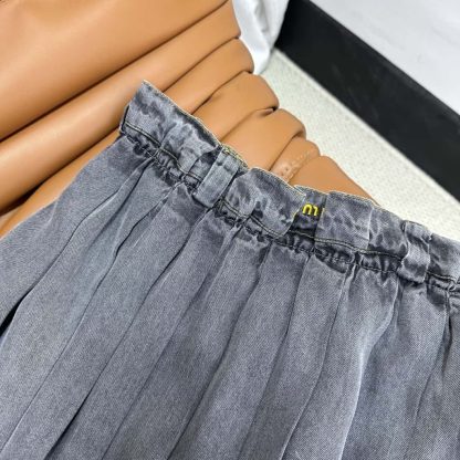 Replica Miu Miu chambray pleated skirt 2025 #6033 - Image 8