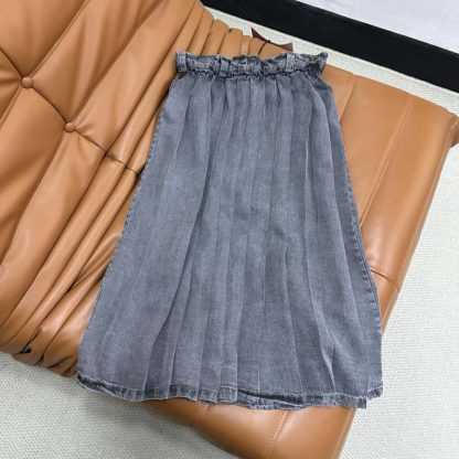 Replica Miu Miu chambray pleated skirt 2025 #6033 - Image 7