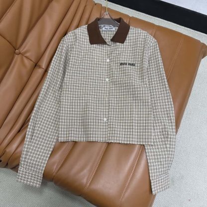 Replica Miu Miu Checked shirt 2025 #6012 - Image 5
