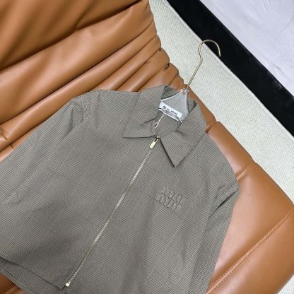 Replica Miu Miu Technical check shirt 2025 #6015 - Image 11