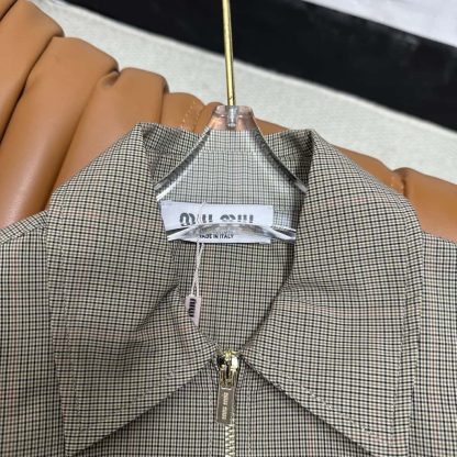 Replica Miu Miu Technical check shirt 2025 #6015 - Image 10