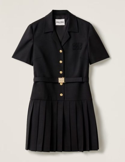 Replica Miu Miu Grain de poudre wool mini-dress 2025 #6019