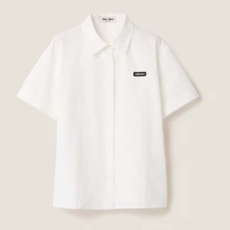Replica Miu Miu Slubbed poplin shirt 2025 #6108