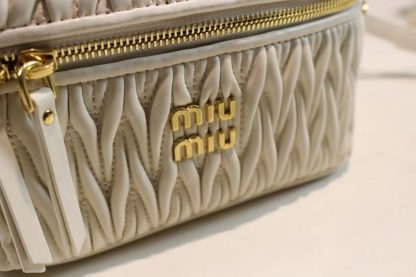 Replica Miu Miu Matelassé nappa leather shoulder bag white #6066 - Image 5