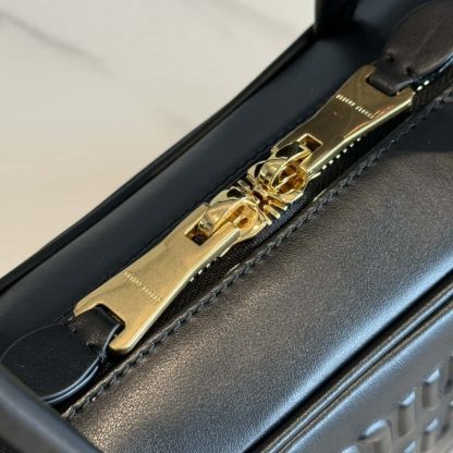 Replica Miu Miu Beau leather bag small Black #6055 - Image 18