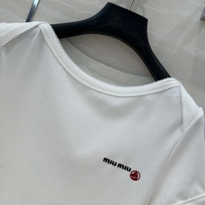 Replica Petit Bateau X Miu Miu stretch jersey bodysuit 2025 #6047 - Image 7