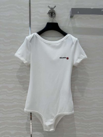 Replica Petit Bateau X Miu Miu stretch jersey bodysuit 2025 #6047 - Image 8