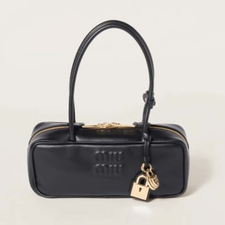 Replica Miu Miu Beau leather bag small Black #6055