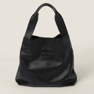 Replica Miu Miu Leather hobo bag black #6105