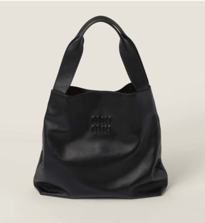 Replica Miu Miu Leather hobo bag black #6105