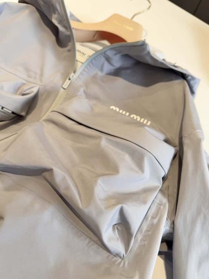 Replica Miu Miu Tec canvas blouson Steel Gray 2025 #6044 - Image 14