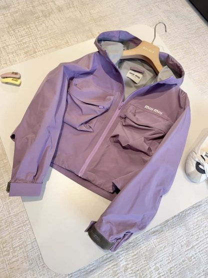 Replica Miu Miu Tec canvas blouson Lilac 2025 #6043 - Image 6