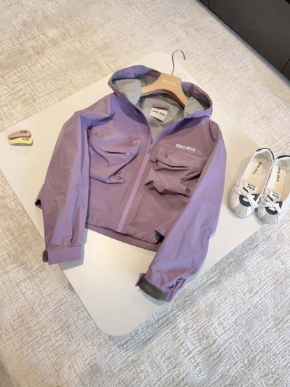 Replica Miu Miu Tec canvas blouson Lilac 2025 #6043 - Image 4
