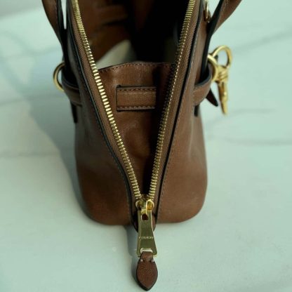 Replica Miu Miu Aventure nappa leather top-handle bag small Oak #6053 - Image 10