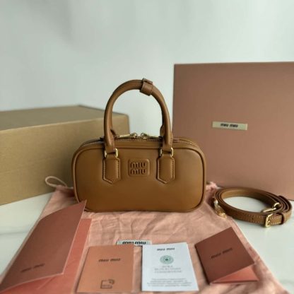 Replica Miu Miu Arcadie leather mini-bag Red #6061 - Image 2