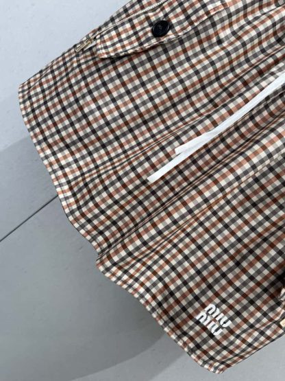 Replica Miu Miu Vichy check technical fabric Skirt 2025 #6039 - Image 4