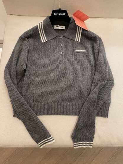 Replica Miu Miu Wool and cashmere polo sweater 2025 #6073 - Image 6
