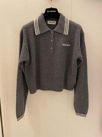 Replica Miu Miu Wool and cashmere polo sweater 2025 #6073 - Image 7