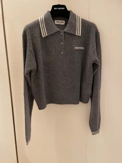 Replica Miu Miu Wool and cashmere polo sweater 2025 #6073 - Image 10