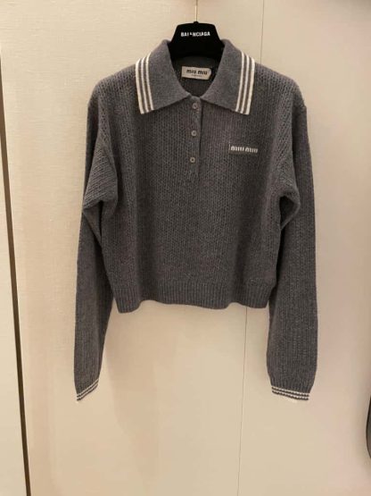 Replica Miu Miu Wool and cashmere polo sweater 2025 #6073 - Image 4
