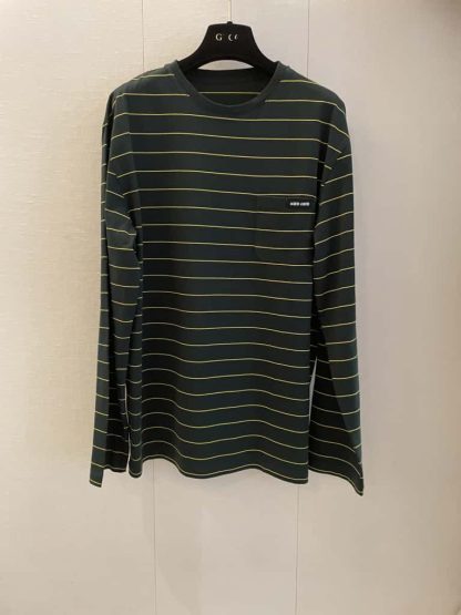 Replica Miu Miu Long-sleeved cotton jersey T-shirt 2025 Green - Image 2