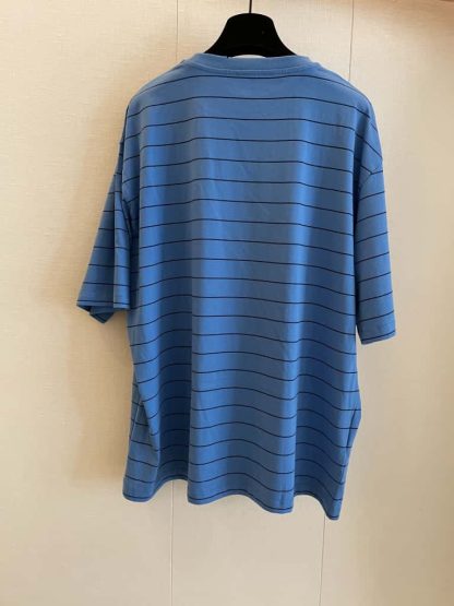 Replica Miu Miu Striped jersey T-shirt light blue 2025 #6110 - Image 6