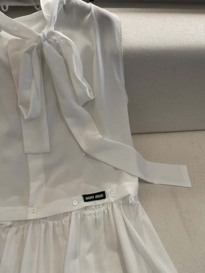 Replica Miu Miu Slubbed poplin dress 2025 #6109 - Image 5