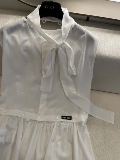 Replica Miu Miu Slubbed poplin dress 2025 #6109 - Image 10