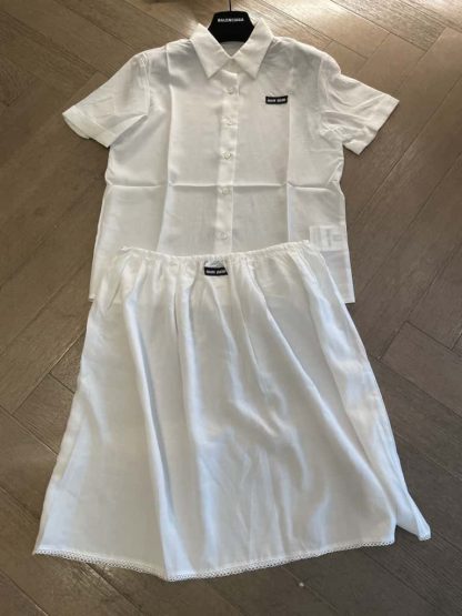 Replica Miu Miu Slubbed poplin shirt 2025 #6108 - Image 6