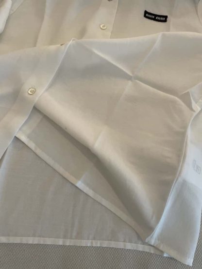 Replica Miu Miu Slubbed poplin shirt 2025 #6108 - Image 10