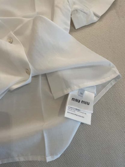 Replica Miu Miu Slubbed poplin shirt 2025 #6108 - Image 7
