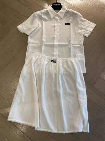 Replica Miu Miu Slubbed poplin shirt 2025 #6108 - Image 4