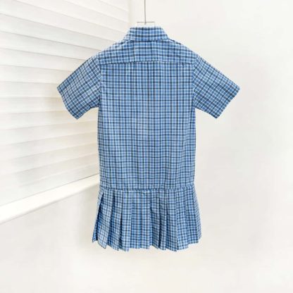 Replica Miu Miu Pleated checked poplin dress #6106 - Image 10