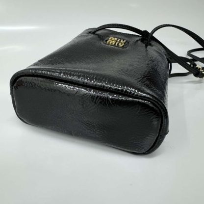 Replica Miu Miu Naplak patent leather pouch black #6104 - Image 5