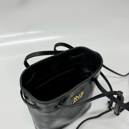 Replica Miu Miu Naplak patent leather pouch black #6104 - Image 6