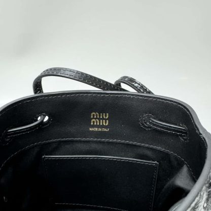 Replica Miu Miu Naplak patent leather pouch black #6104 - Image 7