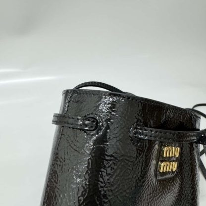 Replica Miu Miu Naplak patent leather pouch black #6104 - Image 10