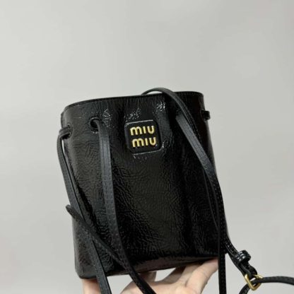 Replica Miu Miu Naplak patent leather pouch black #6104 - Image 2
