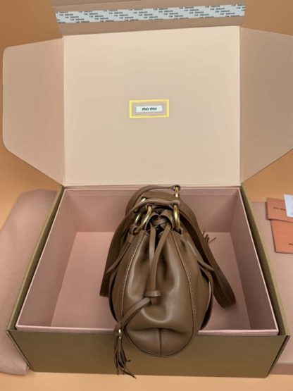 Replica Miu Miu Joie nappa leather bag briarwood #6103 - Image 8