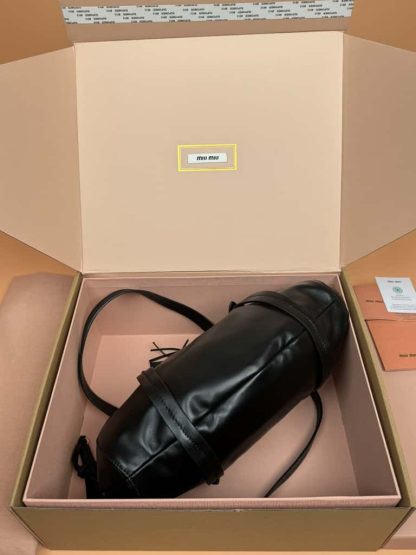 Replica Miu Miu Joie nappa leather bag black #6102 - Image 5