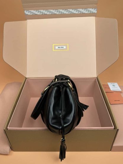 Replica Miu Miu Joie nappa leather bag black #6102 - Image 7