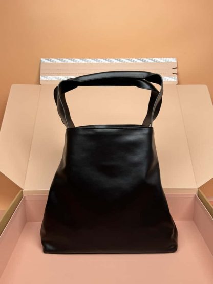 Replica Miu Miu Leather hobo bag black #6105 - Image 8