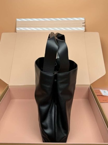 Replica Miu Miu Leather hobo bag black #6105 - Image 9