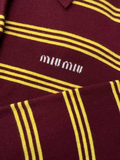 Replica Miu Miu Striped cashmere and silk cardigan 2025 #6048 - Image 8
