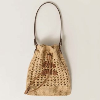 Replica Miu Miu Woven fabric mini-bag beige #6101