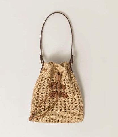 Replica Miu Miu Woven fabric mini-bag beige #6101