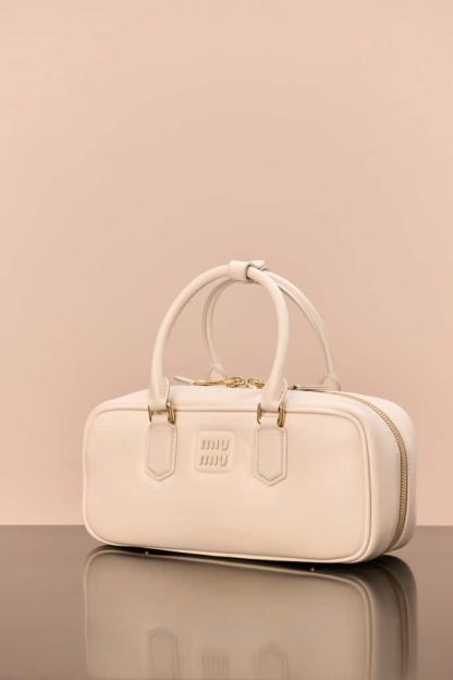 Replica Miu Miu Arcadie leather bag White Large VIP Quality - Image 7